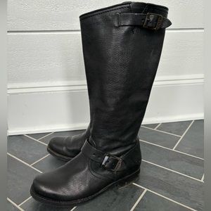 Women’s black tall leather Frye boots